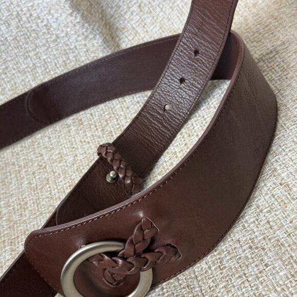 J Jill Brown Belt Women\'s Dark Brown Genuine Leather Metal Buckle Size XL main image 7